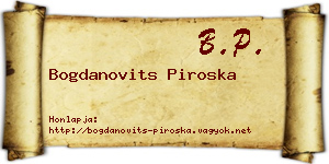 Bogdanovits Piroska névjegykártya